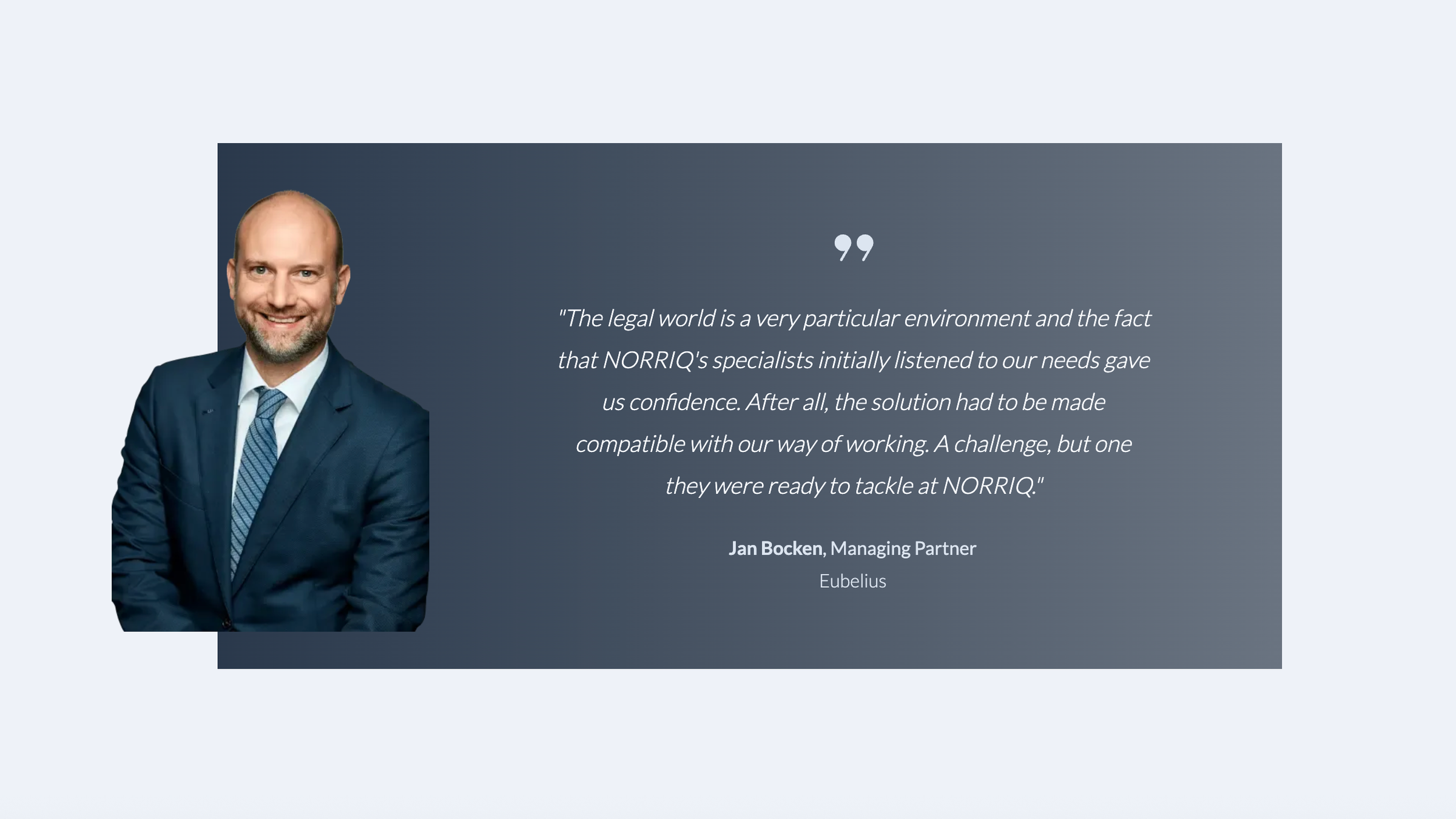 Testimonial from Jan Bocken