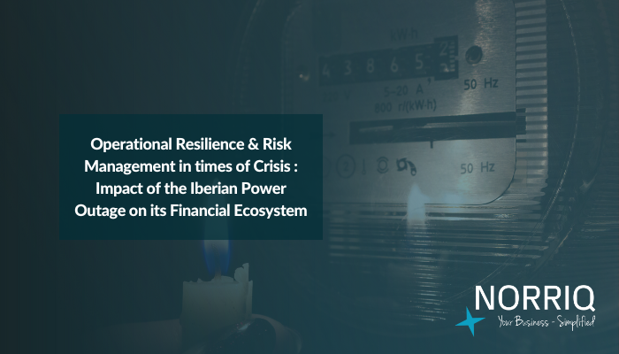 Overlay of "Operational Resilience & Iberian Outage" with NORRIQ branding.
