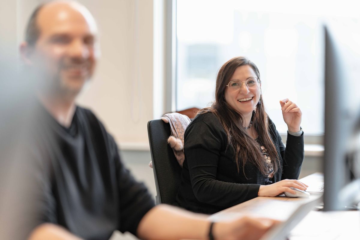 Two people sitting