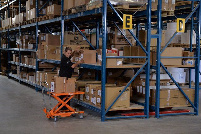 Woman in production hall